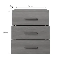 Meubella - Nachtkastje Gina - Antraciet eiken - 46 cm