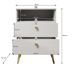 Meubella - Nachtkastje Hidde - Groen - 50 cm