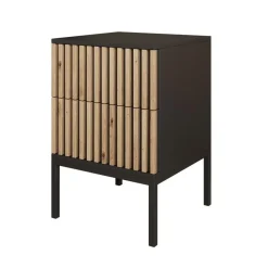 Meubella - Nachtkastje Marbella - Zwart - 40 cm