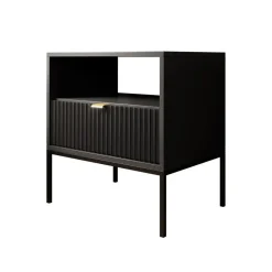 Meubella - Nachtkastje Navil - Zwart - 54 cm