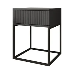 Meubella - Nachtkastje Sylvester 1 - Antraciet - 40 cm