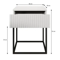 Meubella - Nachtkastje Sylvester 1 - Antraciet - 40 cm