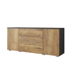 Meubella - Pure - Dressoir - Eiken/Grijs - 150x39x68 cm
