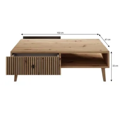 Meubella - Salontafel Bali - Eiken - 102 cm