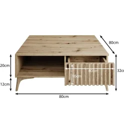 Meubella - Salontafel Evy - Eiken - 80 cm