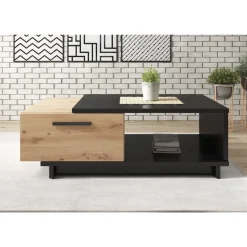 Meubella - Salontafel Incala - Eiken - Zwart - 120 cm