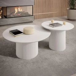 Meubella - Salontafel Mixx - Wit - Set van 2