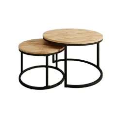 Meubella - Salontafel Ovalo - Eiken - set van 2