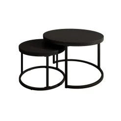 Meubella - Salontafel Ovalo - Mat zwart - set van 2