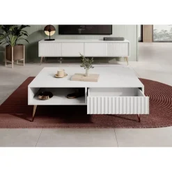 Meubella - Salontafel Winq - Wit - 102 cm