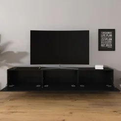 Meubella - TV-Meubel Bonzo - Mat Zwart - 180 cm