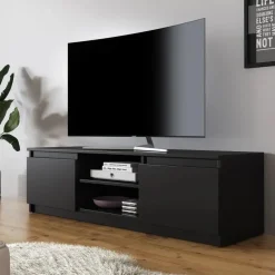 Meubella - TV-Meubel Diaz - Mat Zwart - 120 cm