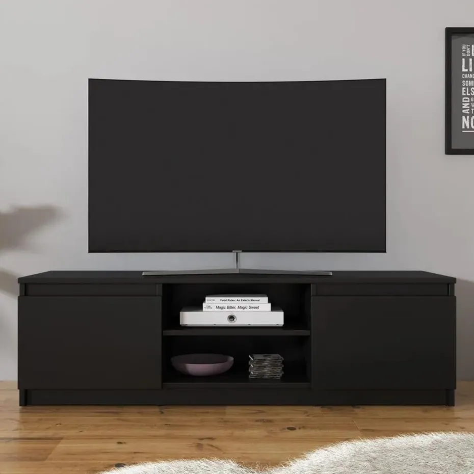 Meubella - TV-Meubel Diaz - Mat Zwart - 120 cm