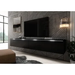 Meubella - TV-Meubel Dixon - Mat Zwart - 180 cm