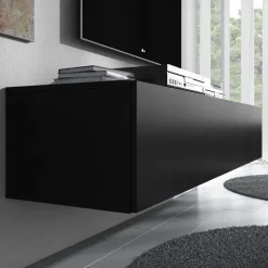 Meubella - TV-Meubel Flame - Mat Zwart - 160 cm