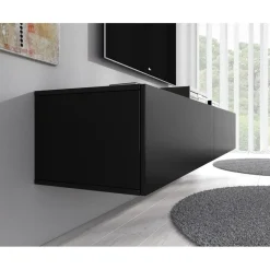 Meubella - TV-Meubel Flame XL - Mat Zwart - 180 cm