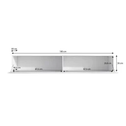 Meubella - TV-Meubel Flame XL - Mat Zwart - 180 cm