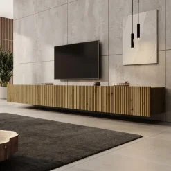 Meubella - TV-Meubel Kenderes - Eiken - 300 cm