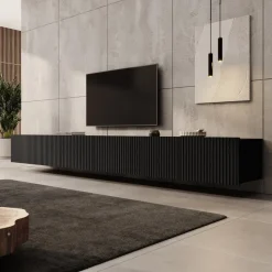 Meubella - TV-Meubel Kenderes - Zwart - 300 cm