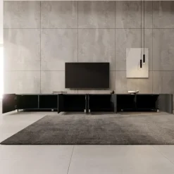 Meubella - TV-Meubel Kenderes - Zwart - 300 cm