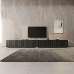 Meubella - TV-Meubel Kenderes - Zwart - 300 cm