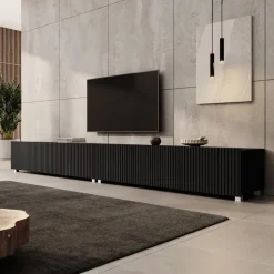 Meubella - TV-Meubel Kenderes - Zwart - 300 cm