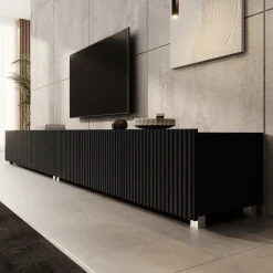 Meubella - TV-Meubel Kenderes - Zwart - 300 cm