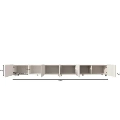 Meubella - TV-Meubel Kenderes - Zwart - 300 cm