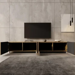 Meubella - TV-Meubel Kenderes - Eiken - 200 cm