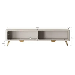 Meubella - TV-Meubel Lima - Beige - 200 cm