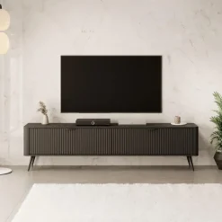 Meubella - TV-Meubel Lima - Zwart - 200 cm