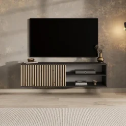 Meubella - TV-Meubel Marbella - Zwart - 150 cm