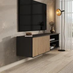 Meubella - TV-Meubel Marbella - Zwart - 150 cm