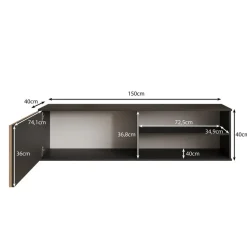 Meubella - TV-Meubel Marbella - Zwart - 150 cm