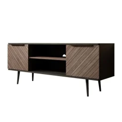 Meubella - TV-Meubel Pedro - Donker eiken - Zwart eiken - 150 cm