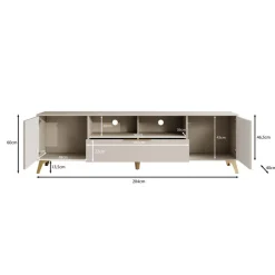 Meubella - TV-Meubel Xiano - Beige - 203 cm
