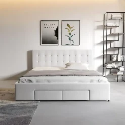 Meubella - Tweepersoonsbed Milo - Wit - 180x200 cm