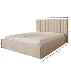 Meubella - Tweepersoonsbed Chief - Grijs - Velvet - 160x200 cm