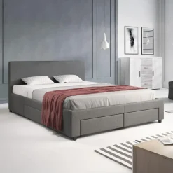 Meubella - Tweepersoonsbed Suente - Grijs - 180x200 cm