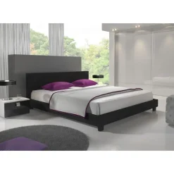 Meubella - Tweepersoonsbed George - Zwart - 140x200 cm