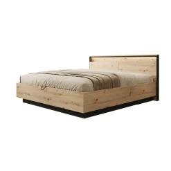 Meubella - Tweepersoonsbed Quarry - Eiken - 180x200 cm