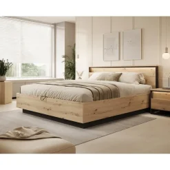 Meubella - Tweepersoonsbed Quarry - Eiken - 180x200 cm