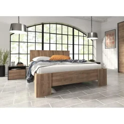 Meubella - Tweepersoonsbed Monaco - Eiken - 160x200 cm