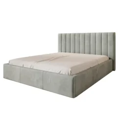 Meubella - Tweepersoonsbed Chief - Grijs - Velvet - 180x200 cm