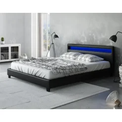 Meubella - Tweepersoonsbed Paris - Zwart - 160x200 cm