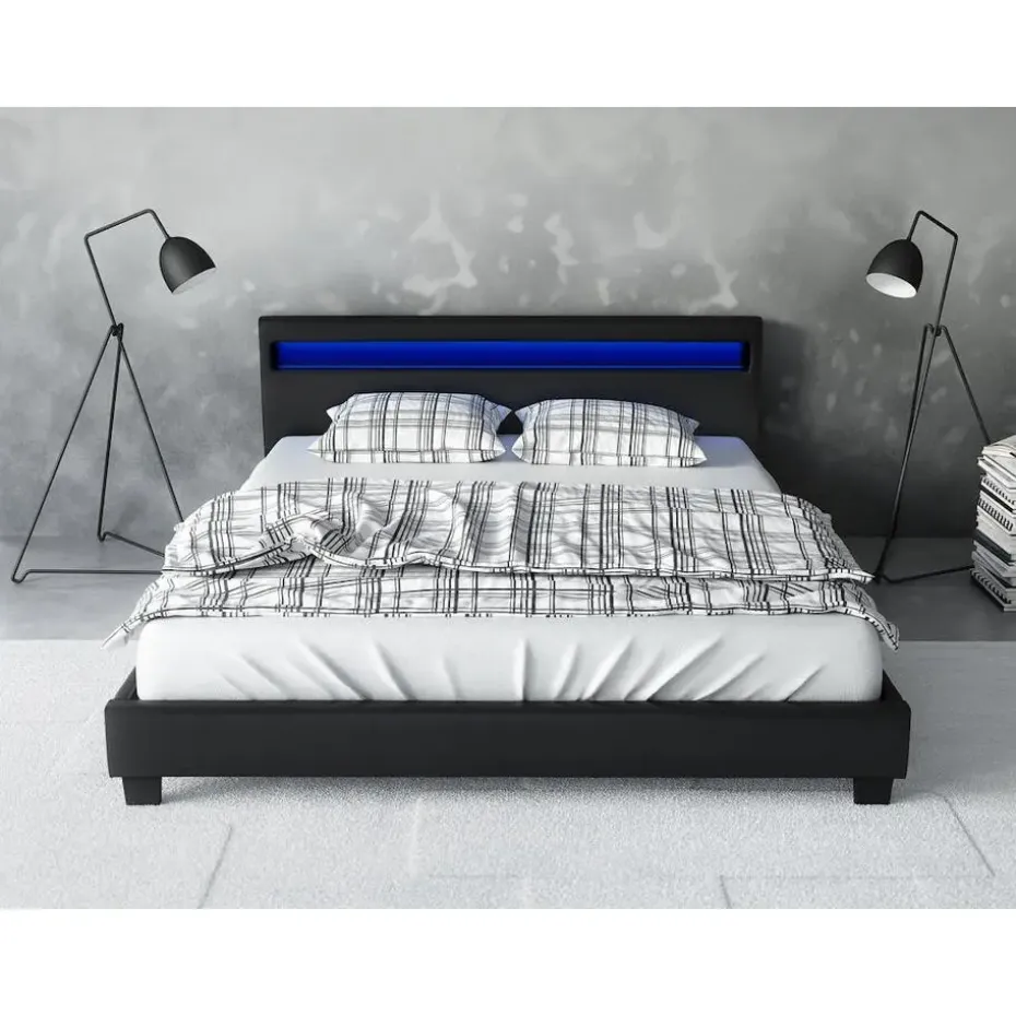 Meubella - Tweepersoonsbed Paris - Zwart - 160x200 cm