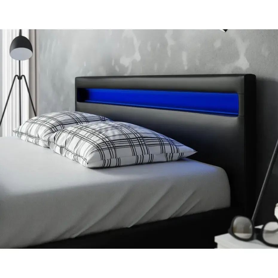 Meubella - Tweepersoonsbed Paris - Zwart - 160x200 cm