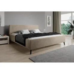Meubella - Tweepersoonsbed Jackson - Beige - Velvet - 180x200 cm