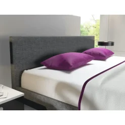 Meubella - Tweepersoonsbed George - Grijs - Stof - 180x200 cm