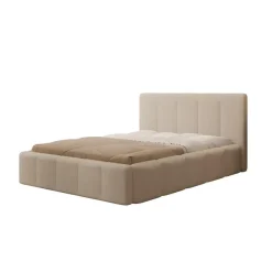 Meubella - Tweepersoonsbed Excalibur - Beige teddystof - 140x200 cm